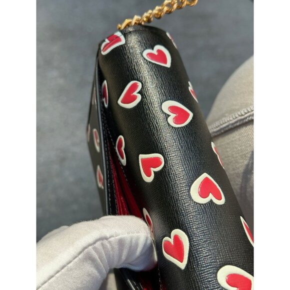 Kate Spade Morgan Stencil Hearts Flap Chain Wallet Crossbody KE350 - Picture 10 of 16